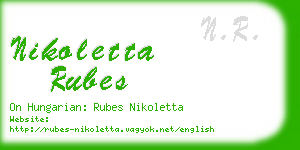 nikoletta rubes business card